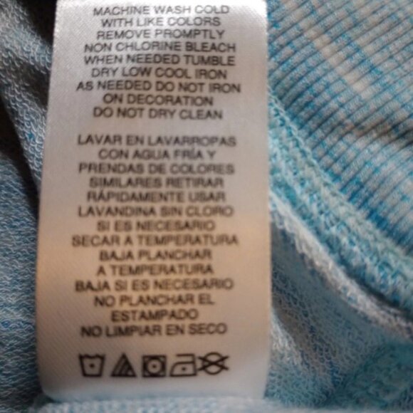 NWT Champion Women’s XXL Long Sleeve Pullover Tee Marbled Blue Workout Top - Picture 8 of 11